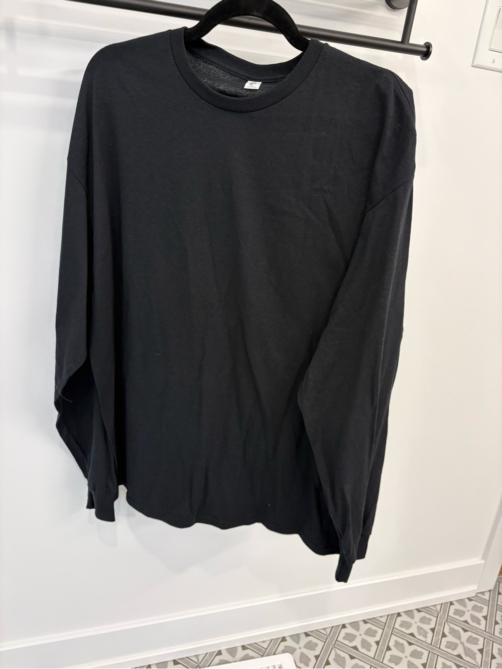 Jerzees Black Long Sleeve Crewneck Tee
